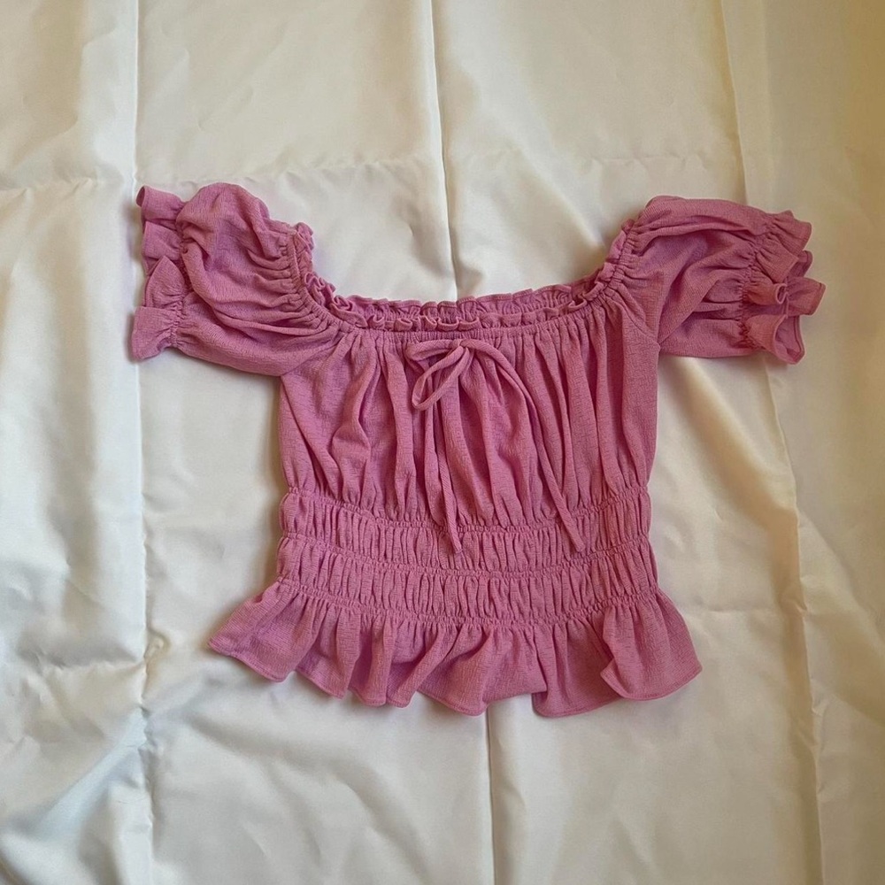 Women's Pink Off-Shoulder Top